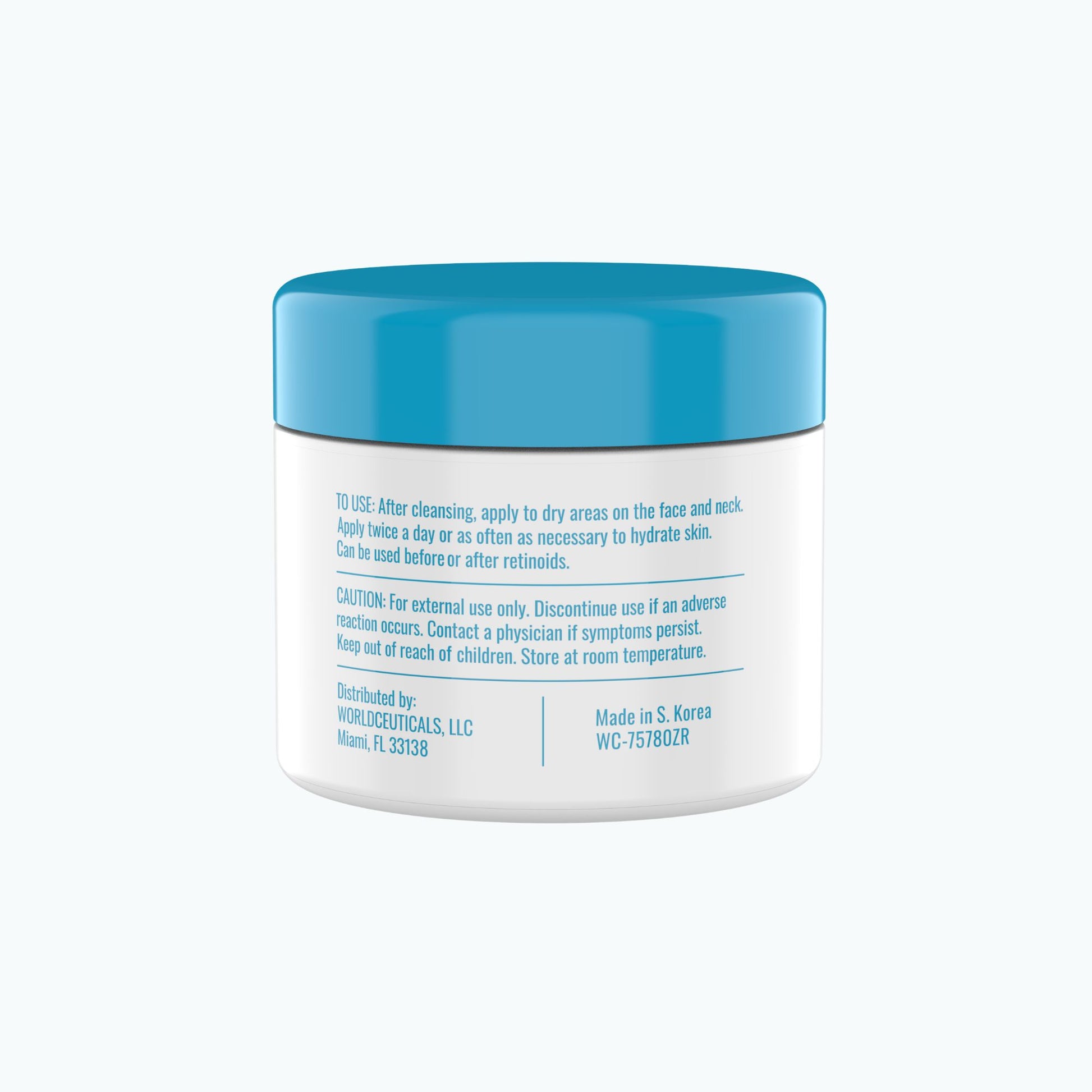 Back label of Zerafite Barrier Repair Moisturizer, listing directions for use and caution text.