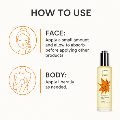 How to use Paorr argan oil. Face: apply a small amount and allow to absorb before applying other products. Body: apply liberally as needed.
