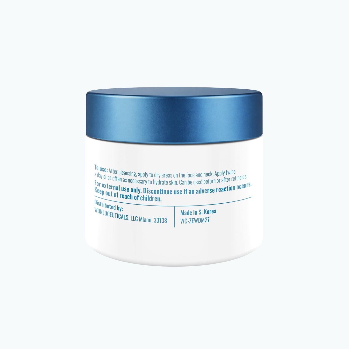 Back label of the 2.7 oz Zerafite Wrinkle Defense Barrier Cream, listing directions for use and caution text.